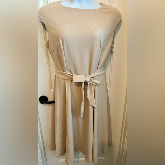 NWOT Dresstells Off White Sleeveless Cocktail Dress with Waist Tie, Size 2X - Picture 7 of 12